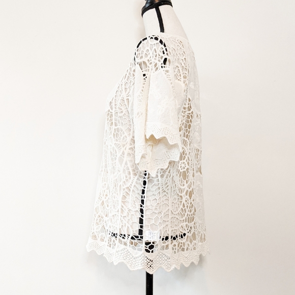 🌸🌟LAST 1🌟NWT Oddi Cotton Crochet Lace Top - Picture 4 of 6